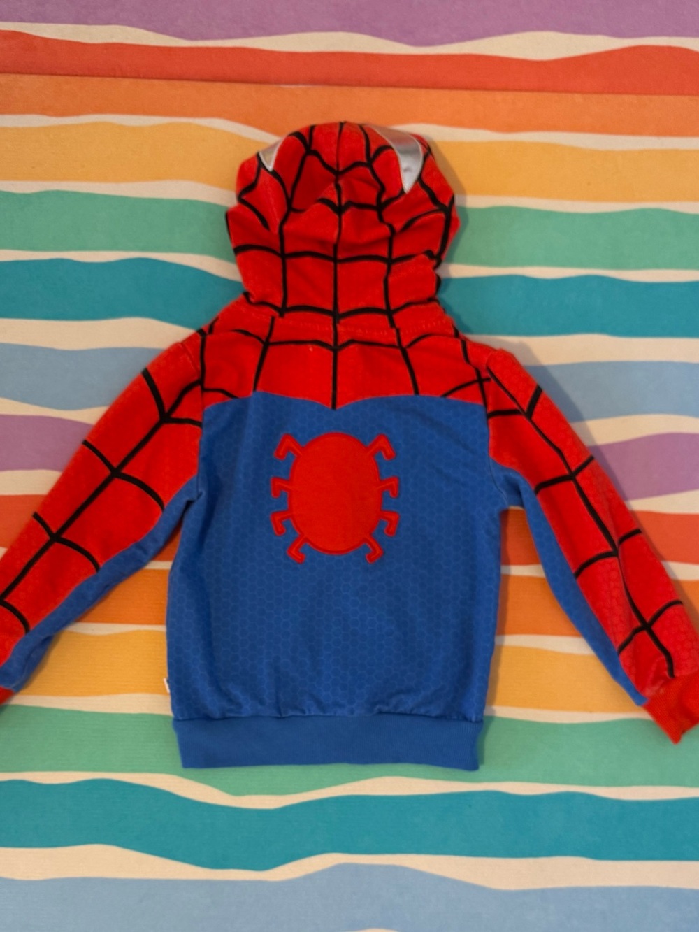 Little Sleepies x Marvel Red and Blue Spider-Man Kids Hoodie Jacket - Picture 2 of 4